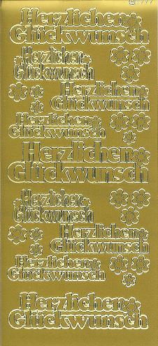 Konturensticker gold, Herzlichen Glückwunsch ( gross )